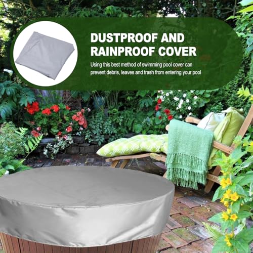 DOITOOL Round Hot Tub Cover 6ft Round Pool Cover Inflatable Hot Tub Covers Replacement Solar Spa Cover Protector, Reduce Water Evaporation, Grey, 74.80 X 11.81 Inches - Image 5