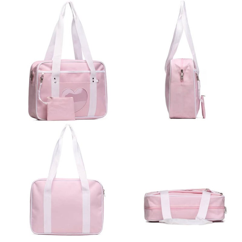 STEAMEDBUN Kawaii Ita Bag Japanese School Bag Cute Tote Bag Large Shoulder Anime Heart Purse - Image 5