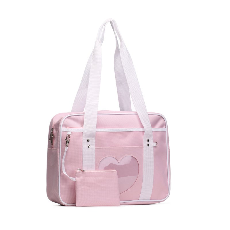 STEAMEDBUN Kawaii Ita Bag Japanese School Bag Cute Tote Bag Large Shoulder Anime Heart Purse - Image 1