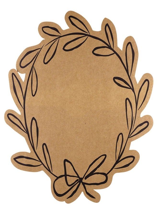 Santa Barbara Design Studio Disposable Placemats - Set of 24 Die-Cut Kraft Paper Table Mats, 17" x 16", Wreath-Shaped - Image 1