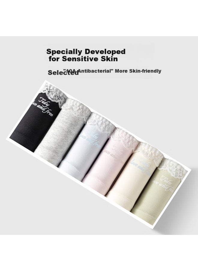 Madallo A-class Baby Cotton Women's Underwear Women's Pure Cotton Antibacterial Long Crotch Girls' Underwear Lace Spliced Triangle Panties L - Image 3