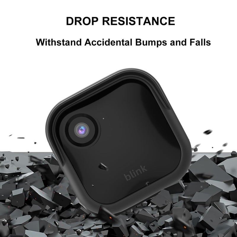 Qopoto Silicone Case Cover for All-New Blink Outdoor 4 (4th Gen) - Weatherproof Protective Skin Cover with Hat Brim for All-New Blink Outdoor 4 Smart Security Camera (Black, 3 Pack) - Image 3