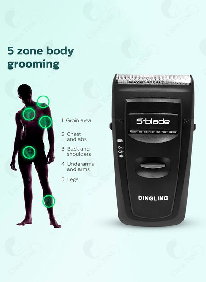 دينجلينج ماكينة حلاقة عملية قابلة لإعادة الشحن مع شفرة داخلية حادة وشفرات دقيقة بقطر 50 مم لحلاقة دقيقة | شحن يدوم 8 ساعات واستخدام طويل | ماكينة حلاقة رجالية محمولة قابلة لإعادة الشحن - Image 3