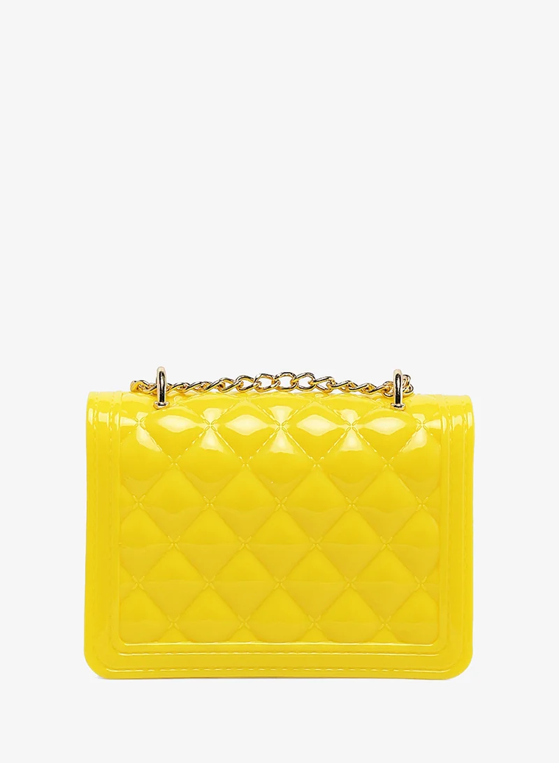 London Rag  Yellow Quilted Sling Bag for Women | Best Price UAE