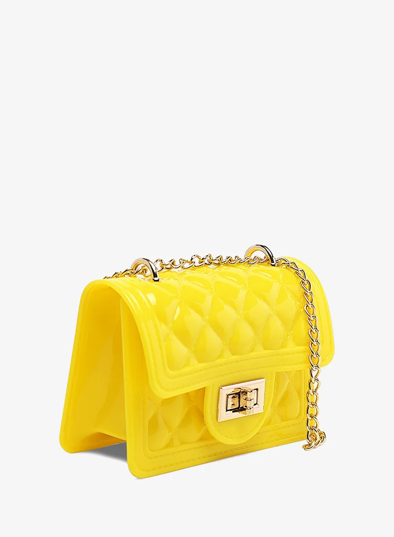 London Rag  Yellow Quilted Sling Bag for Women | Best Price UAE