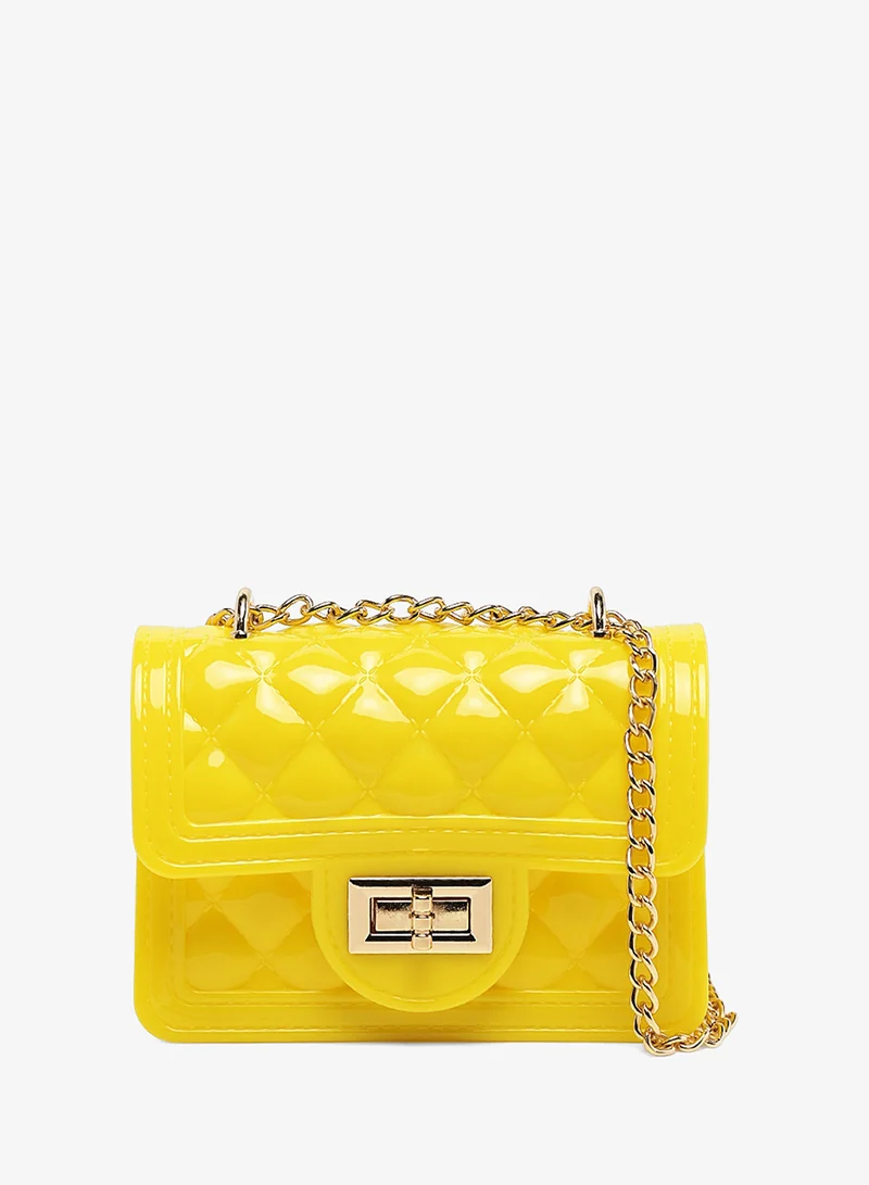 Yellow Quilted Sling Bag