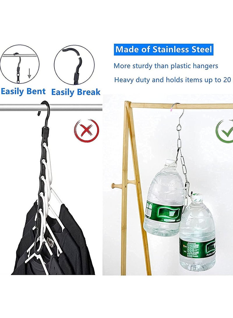 KASTWAVE 4 Piece Stainless Steel Hanger Chain, Closet Organizer and Storage, Space Saving Hanger, Great for Shirts Pants Dress Coat, College Dorm Room Essentials Wardrobe Chain - Image 4