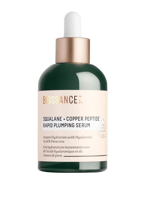 Biossance Squalane + Copper Peptide Rapid Plumping Serum. Powerfully Hydrating Face Serum that Instantly Plumps and Firms with Collagen Boosting Copper Peptides (1.69 fl oz)