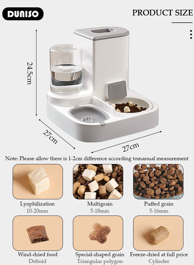 DUNISO 2 in 1 Automatic Cat Feeder, Pet Feeder and Water Dispenser Set for Indoor, Large Capacity Pet Food Bowl Water Dispenser for Cats Small Size Dogs, Gravity Cat Food and Water Bowl Set for Pets - Image 4