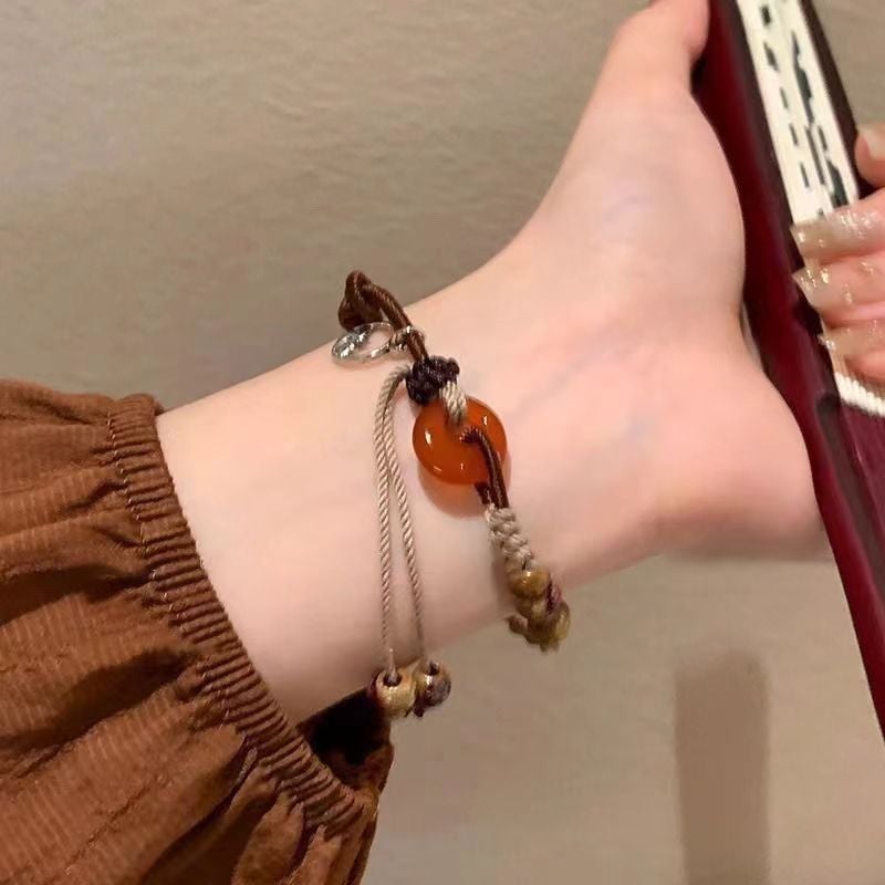Elegant Lotus Leaf Design Bracelet for Women Wave Buckle Hand Rope