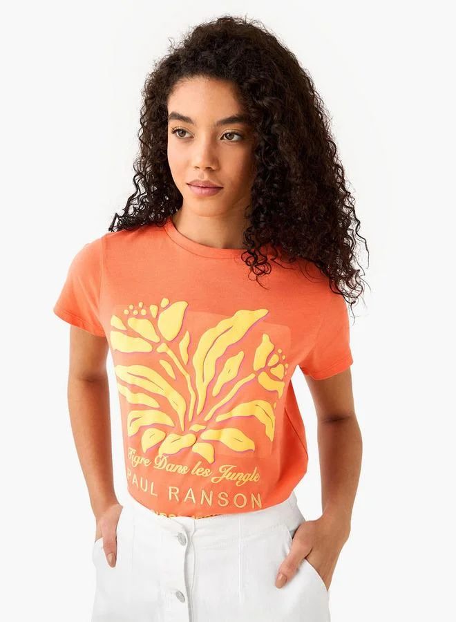 اس بي كاركترز Cotton T shirt with Paul Ranson Print