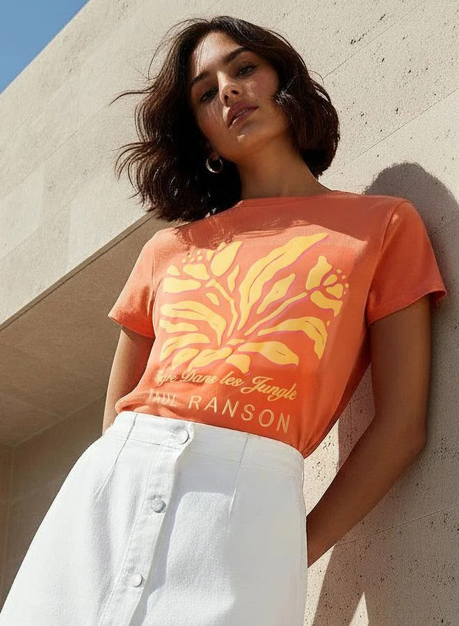اس بي كاركترز Cotton T shirt with Paul Ranson Print