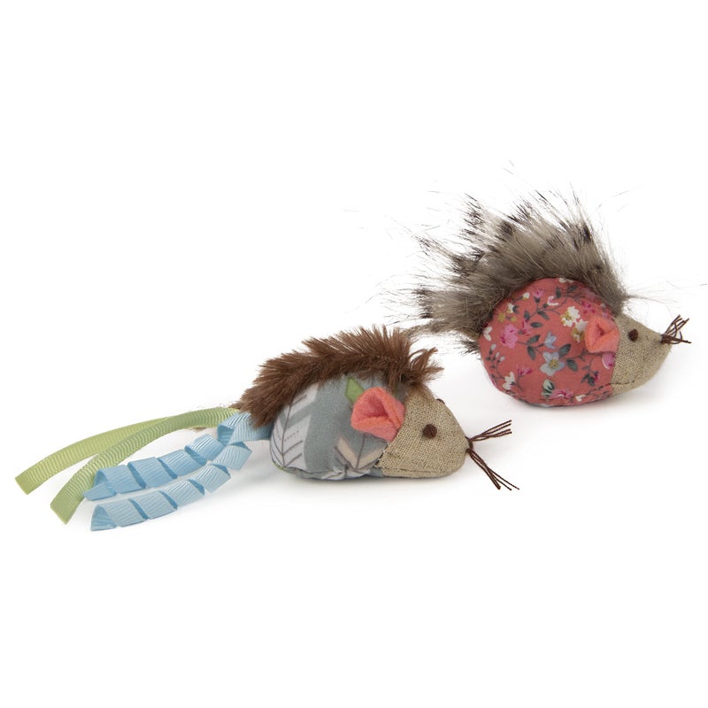Petlinks (2 Count) HappyNip Mohawk Mice Cat Toys, Contains Silvervine & Catnip - Blue/Pink, 2 Count - Image 2