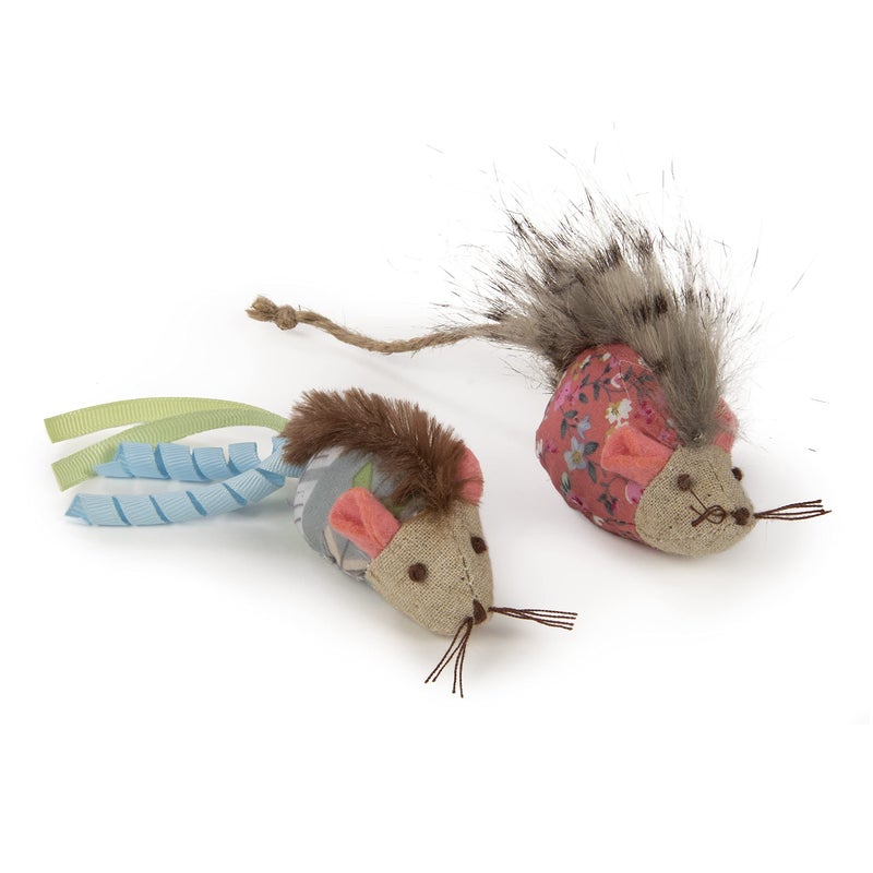 Petlinks (2 Count) HappyNip Mohawk Mice Cat Toys, Contains Silvervine & Catnip - Blue/Pink, 2 Count - Image 3