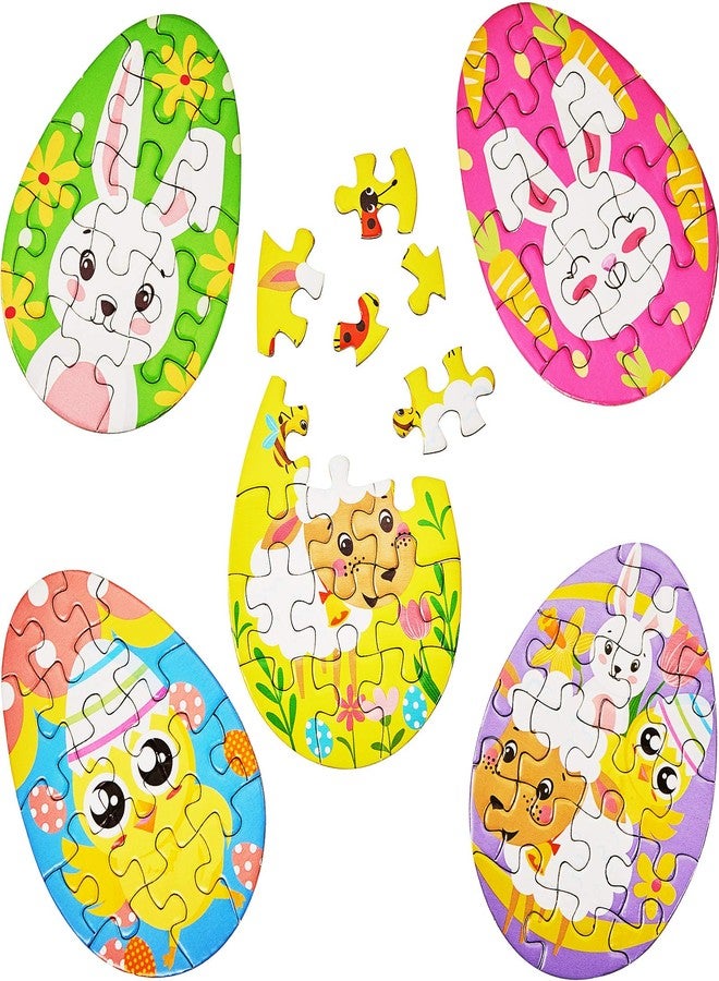 Skylety 20 Pieces Mini Easter Puzzles Easter Egg Fillers Bunny Chicks Hatching Printed Mini Puzzles Classroom Prize Resurrection Party Favors, 5 Styles - Image 1