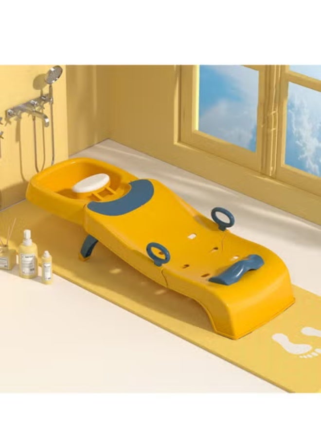 ممز بلانيت مقعد حمام للاطفال من عمر 6 اشهر فما فوق من السيليكون الآمن علي الاطفال من ممز بلانيت، بانيو حمام للاطفال الجالسين، كرسي استحمام بتصميم مفتوح للاطفال من عمر 6-12 شهر، مقعد حمام صغير غير قابل للانزلاق، مقعد حمام صغير للاطفال - Image 1