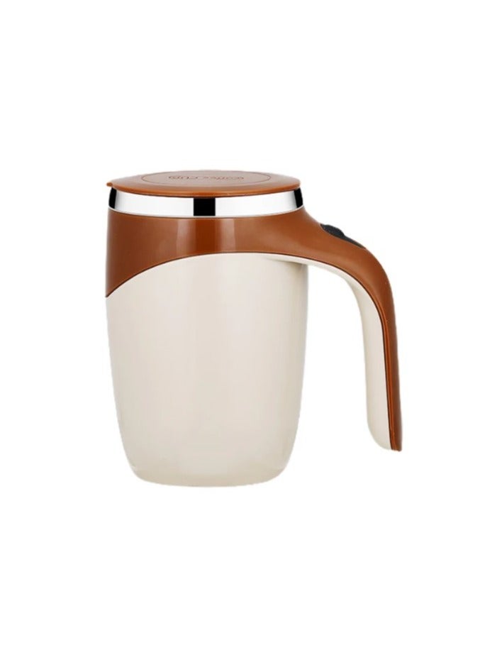 REBENUO Akooya 380mL Self Stirring Mug with Lid Automatic Magnetic Stirring Coffee Cup Electric Stainless Steel Self Mixing Coffee Cup for Coffee Milk Cocoa Hot Chocolate - Image 1