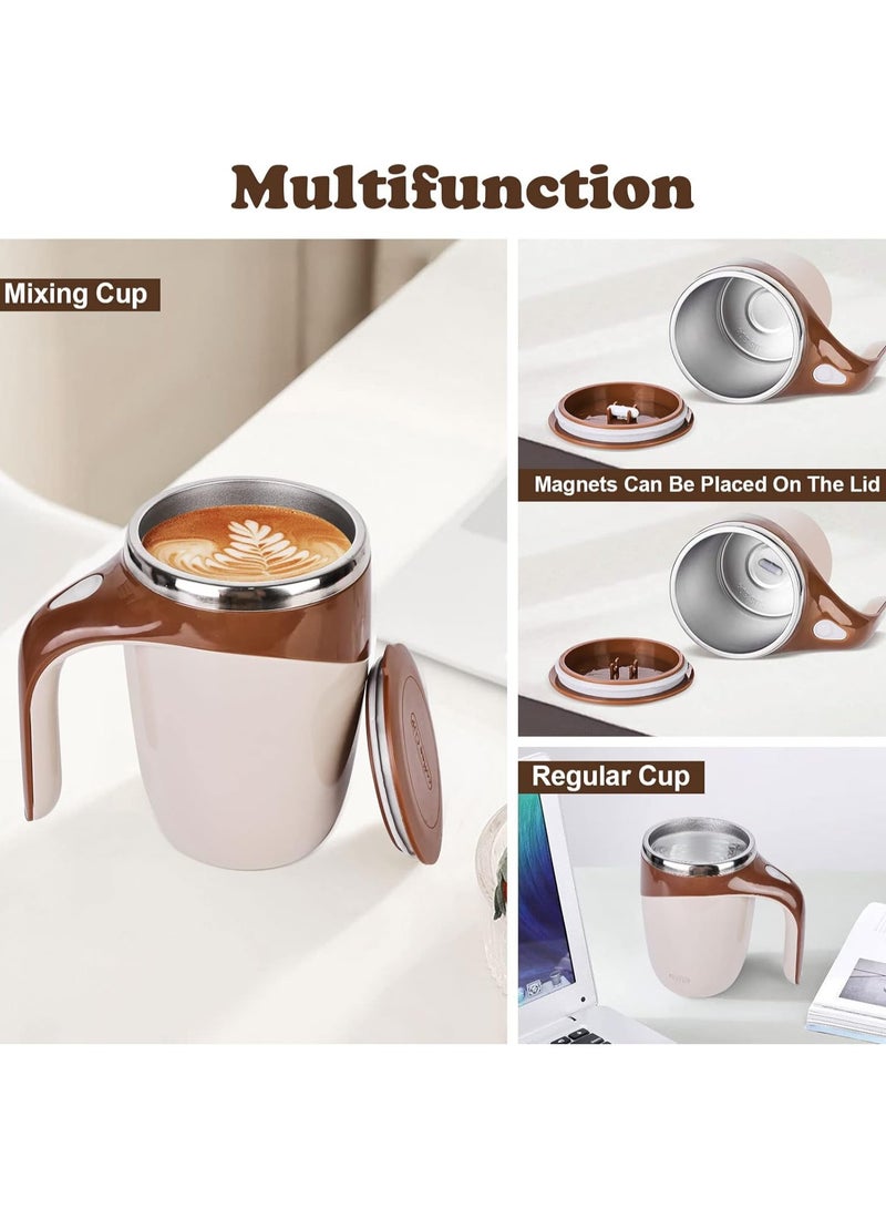 REBENUO Akooya 380mL Self Stirring Mug with Lid Automatic Magnetic Stirring Coffee Cup Electric Stainless Steel Self Mixing Coffee Cup for Coffee Milk Cocoa Hot Chocolate - Image 4