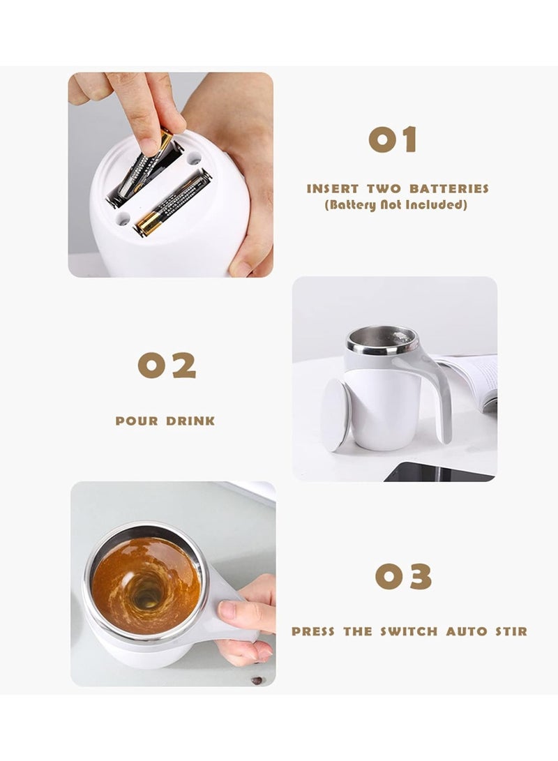 REBENUO Akooya 380mL Self Stirring Mug with Lid Automatic Magnetic Stirring Coffee Cup Electric Stainless Steel Self Mixing Coffee Cup for Coffee Milk Cocoa Hot Chocolate - Image 5