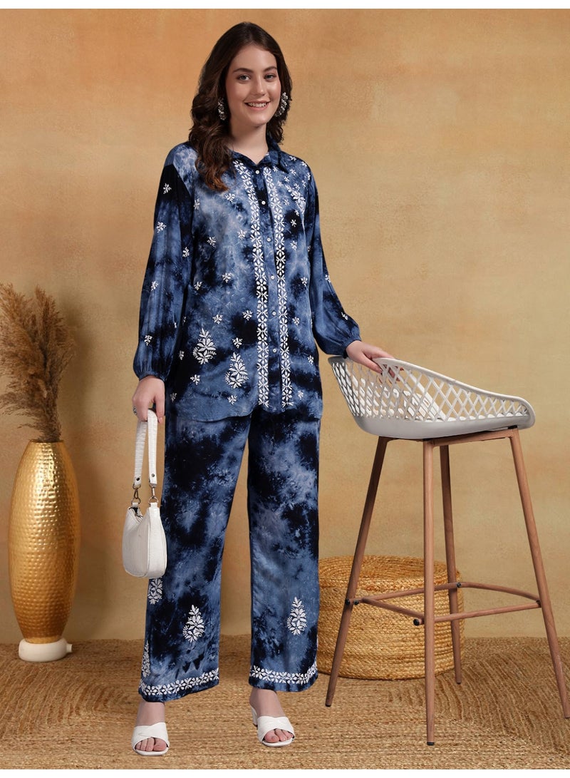 Alaya Women Hand Embroidered Chikankari Rayon Co-ord Set-AL4093KS - Image 1