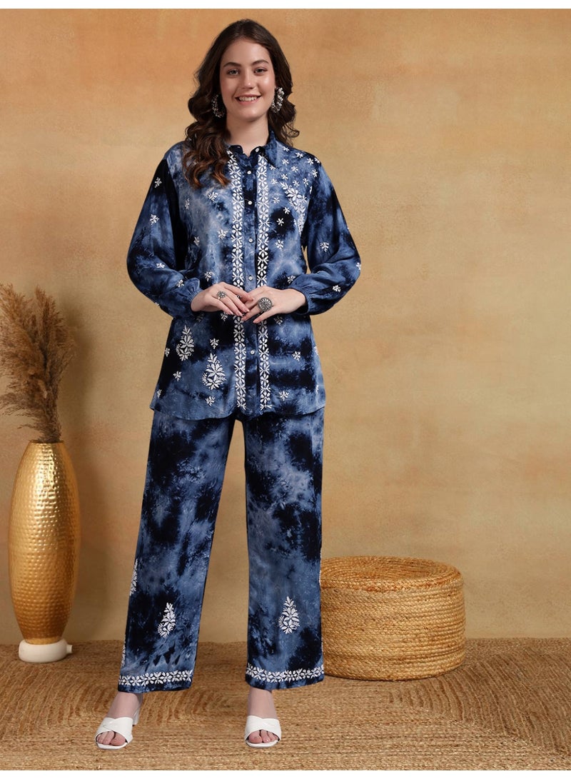 Alaya Women Hand Embroidered Chikankari Rayon Co-ord Set-AL4093KS - Image 3