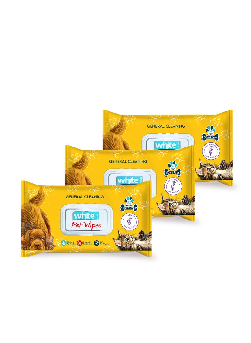White Wet Wipes 54 pulls, 3 in 1 - Image 1