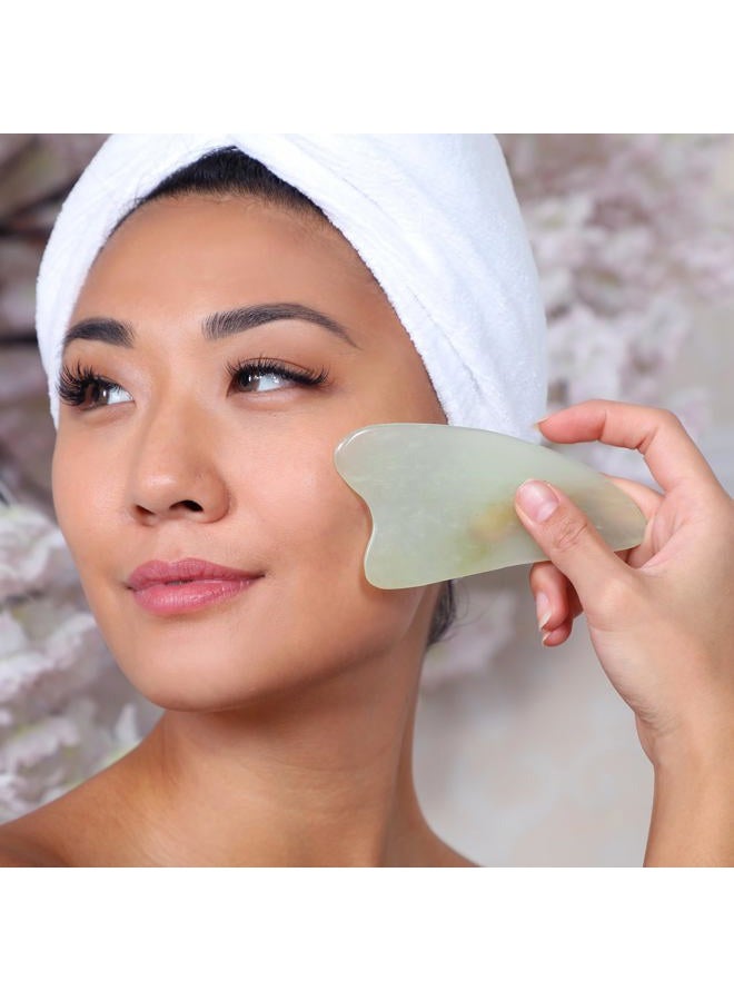 Daily Concepts USA. Gua Sha Jade Tool, Anti Aging & Anti Wrinkle, For Smoother, younger & Healthier looking skin, Face, neck, eye & Body Massager - Image 4