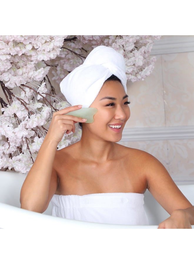 Daily Concepts USA. Gua Sha Jade Tool, Anti Aging & Anti Wrinkle, For Smoother, younger & Healthier looking skin, Face, neck, eye & Body Massager - Image 5