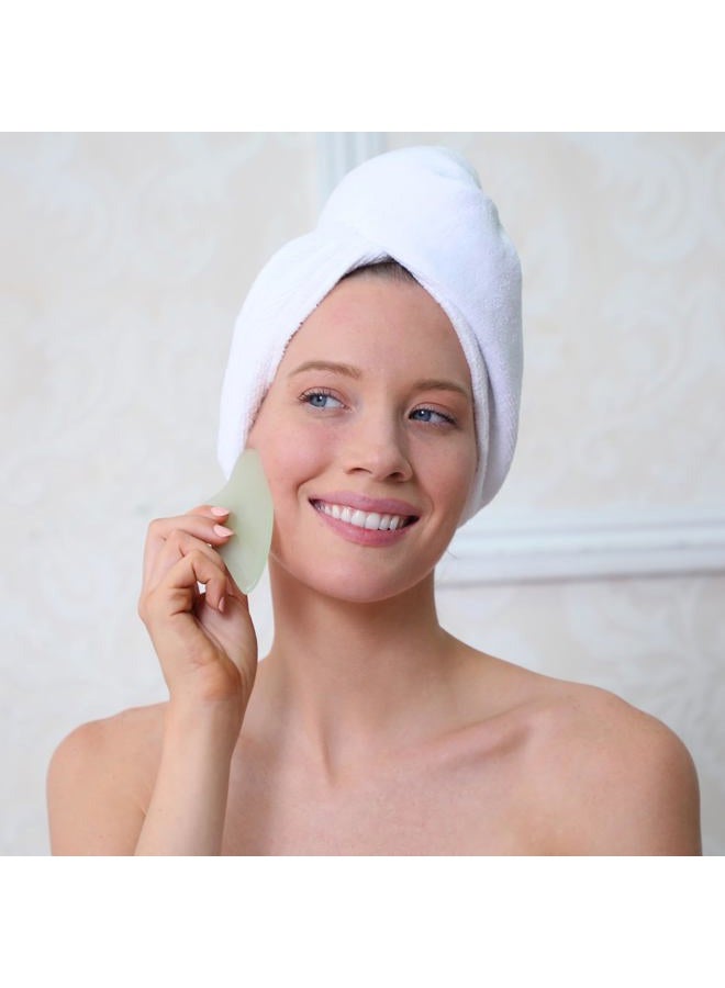 Daily Concepts USA. Gua Sha Jade Tool, Anti Aging & Anti Wrinkle, For Smoother, younger & Healthier looking skin, Face, neck, eye & Body Massager - Image 3