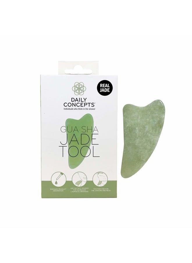 Daily Concepts USA. Gua Sha Jade Tool, Anti Aging & Anti Wrinkle, For Smoother, younger & Healthier looking skin, Face, neck, eye & Body Massager - Image 1
