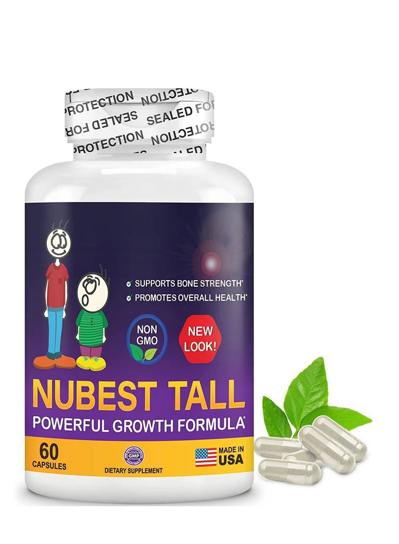 نيو لوك NuBest Tall - صيغة قوية للعظام القوية والمناعة والتنمية الصحية مع الكالسيوم والكولاجين والأعشاب - للأطفال (5+) والمراهقين الذين لا يشربون الحليب يومياً - حزمة 2