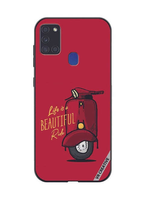 Protective Case Cover For Samsung Galaxy A21s Life Is A Beautiful Ride Design Multicolour
