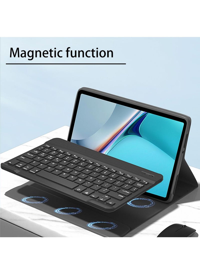 HAOHAN - 4-in-1 iPad Tablet Keyboard Protector Bundle, With iPad Case, Wireless Keyboard, Wireless Mouse, Stylus Pen, Designed for 10.9 & 11 Inch iPad, Universal Model iPad Air 4/5/M2, iPad Pro 1/2/3/4/M4, Black (No iPad) - Image 1