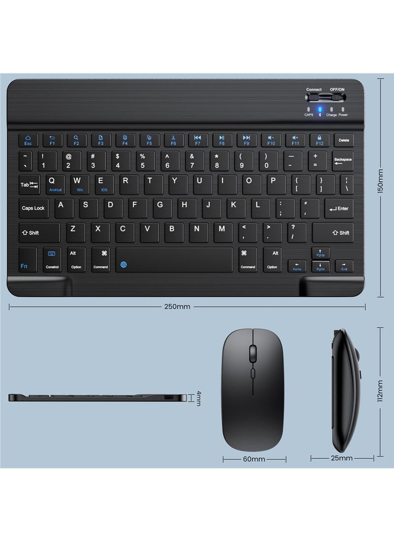 HAOHAN - 4-in-1 iPad Tablet Keyboard Protector Bundle, With iPad Case, Wireless Keyboard, Wireless Mouse, Stylus Pen, Designed for 10.9 & 11 Inch iPad, Universal Model iPad Air 4/5/M2, iPad Pro 1/2/3/4/M4, Black (No iPad) - Image 1