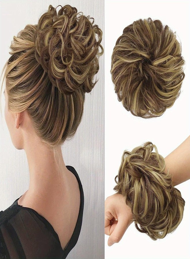 Chanderkash Messy Bun Hair Extension for Women - Juda Hair Buns - Fake Donut Maker Scrunchies with Elastic Band - Natural Brown - 1 Pc (25g) - Instant Volume & Fullness - Image 1