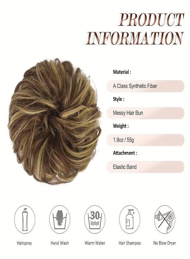 Chanderkash Messy Bun Hair Extension for Women - Juda Hair Buns - Fake Donut Maker Scrunchies with Elastic Band - Natural Brown - 1 Pc (25g) - Instant Volume & Fullness - Image 4