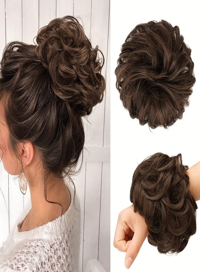 Chanderkash Messy Bun Hair Extension for Women - Juda Hair Buns - Fake Donut Maker Scrunchies with Elastic Band - Natural Brown - 1 Pc (25g) - Instant Volume & Fullness - Image 5