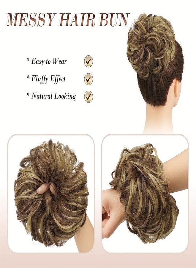 Chanderkash Messy Bun Hair Extension for Women - Juda Hair Buns - Fake Donut Maker Scrunchies with Elastic Band - Natural Brown - 1 Pc (25g) - Instant Volume & Fullness - Image 3