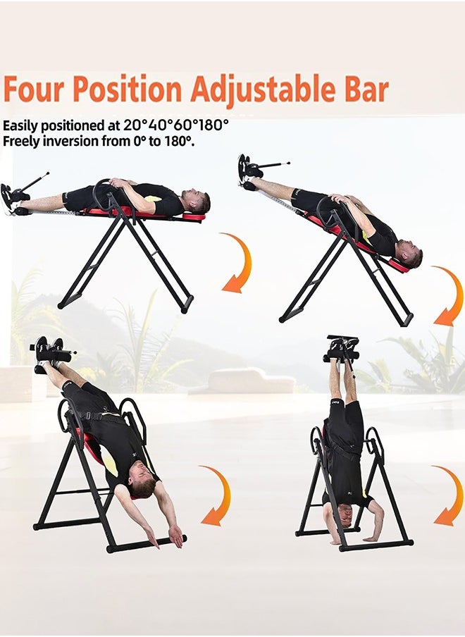 Garlo - Inversion Table for Back Pain Relief, 150KG Capacity Strength Training Inversion Equipment, Decompression Table for Pain Therapy Training with Safe Belt & Comfortable Ankle Holders - Image 1