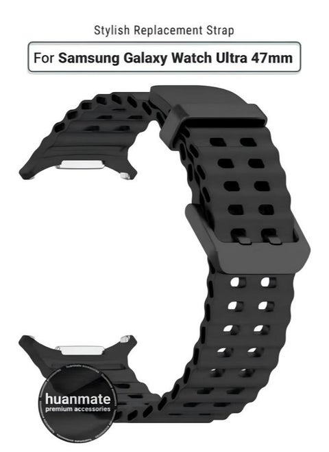 Samsung Galaxy Watch Ultra 47mm Soft Silicone Replacement Strap - High Quality, Lightweight, Stylish & Durable - Easy Installation - Replacement Strap for Samsung Galaxy Watch Ultra 47mm