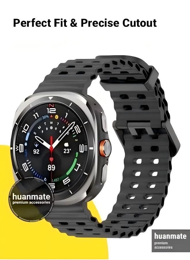 huanmate Samsung Galaxy Watch Ultra 47mm Soft Silicone Replacement Strap - High Quality, Lightweight, Stylish & Durable - Easy Installation - Replacement Strap for Samsung Galaxy Watch Ultra 47mm  - Image 2