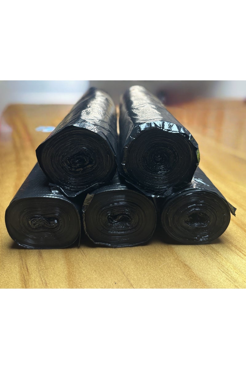 Heyla Black garbage bag, 5 rolls, size 45cm * 55cm，30 pieces per roll, a total of 150 pieces, sturdy and biodegradable heavy-duty disposable garbage bag, - Image 3