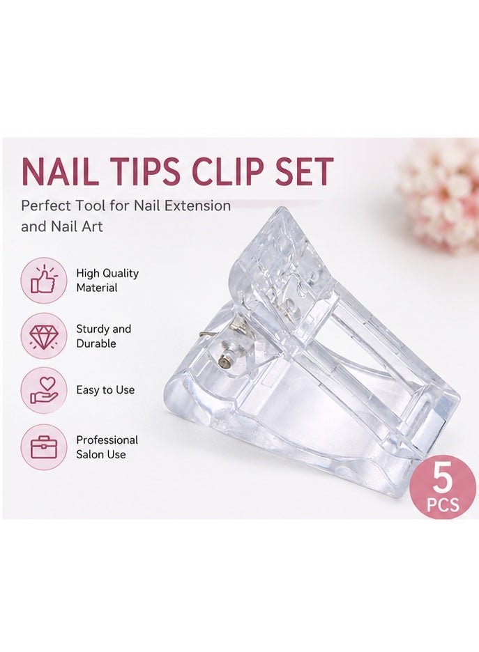 ORiTi 5-Piece Clear Nail Tips Clip Set - Image 1