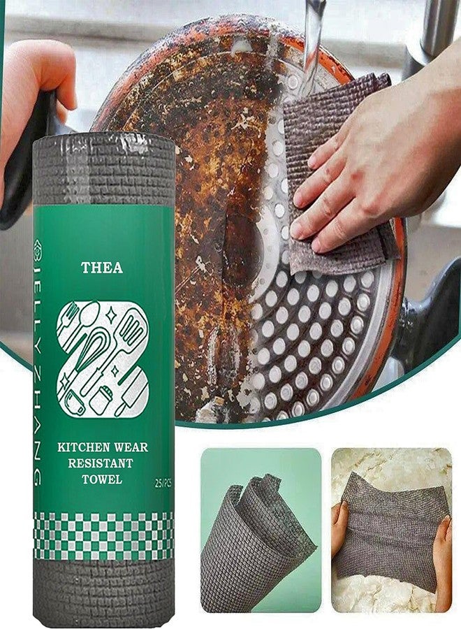 THEA Disposable Scrub Sheets | 25 Day Supply | Paper Towel Format | Antimicrobial | Non-Scratch | Cleaning Supplies | Dishwashing | Sponges Kitchen | Scouring Pads | Kitchen Tissue Roll Cloths - Image 1