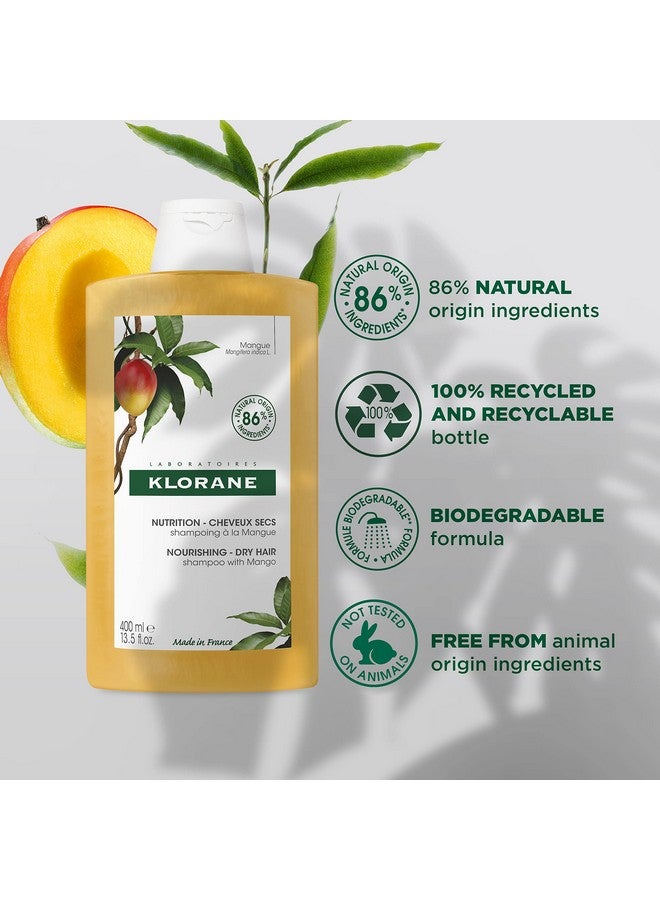 كلوران شامبو كلوران المغذي بزبدة المانجو، يرطب ويرطب الشعر الجاف، خالي من البارابين والسيليكون، خالٍ من كبريتات لوريل الصوديوم، 13.5 أونصة سائلة - Image 3