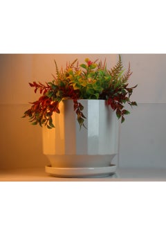 White Ceramic Flower Pot Set with Drainage Holes and Saucers - pzsku/Z13043D243A2840E06A68Z/45/_/1714912925/1fd9acfa-5d9b-4133-9f4e-97953ddbc8e5