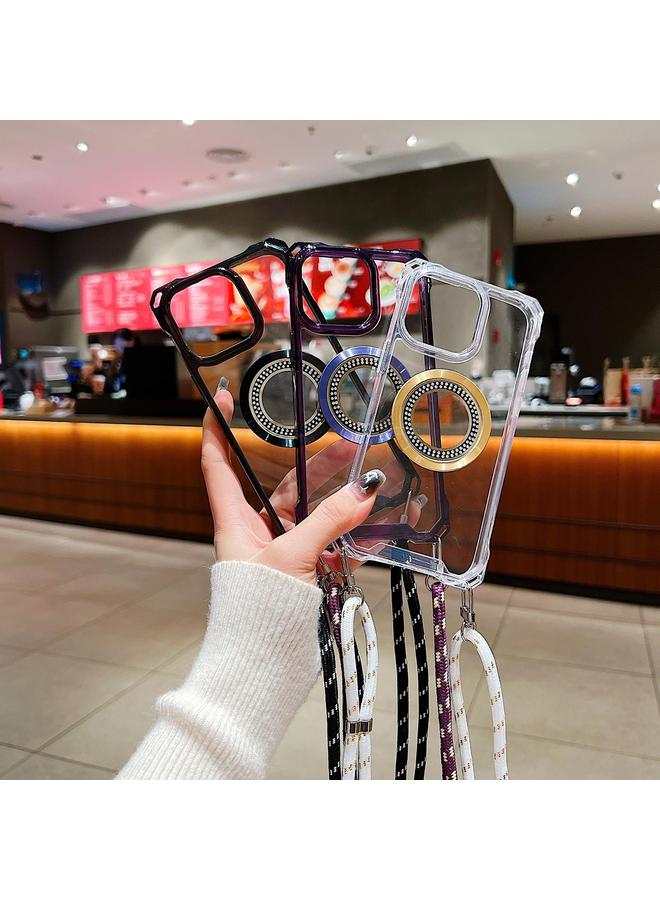 إيروريكس جراب هاتف شفاف من مادة TPU بأربع زوايا من Traveler Crossbody Lanyard MagSafe لهاتف iPhone 14 - Image 2