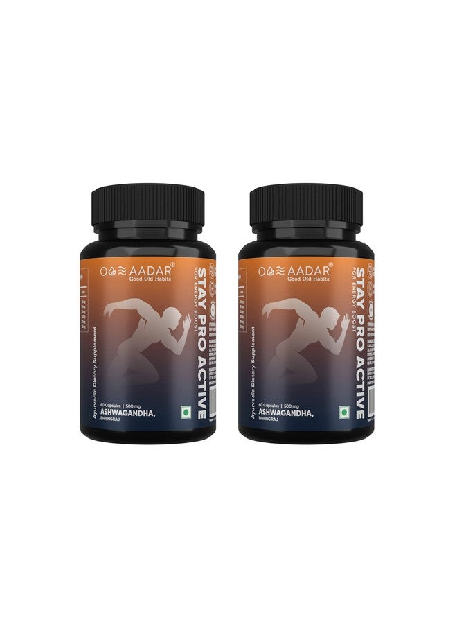 AADAR Stay Pro Active Energy Boost and Relief From Stress and Fatigue for Both Men and Women, 60 Capsules (Pack of 2) - Image 1