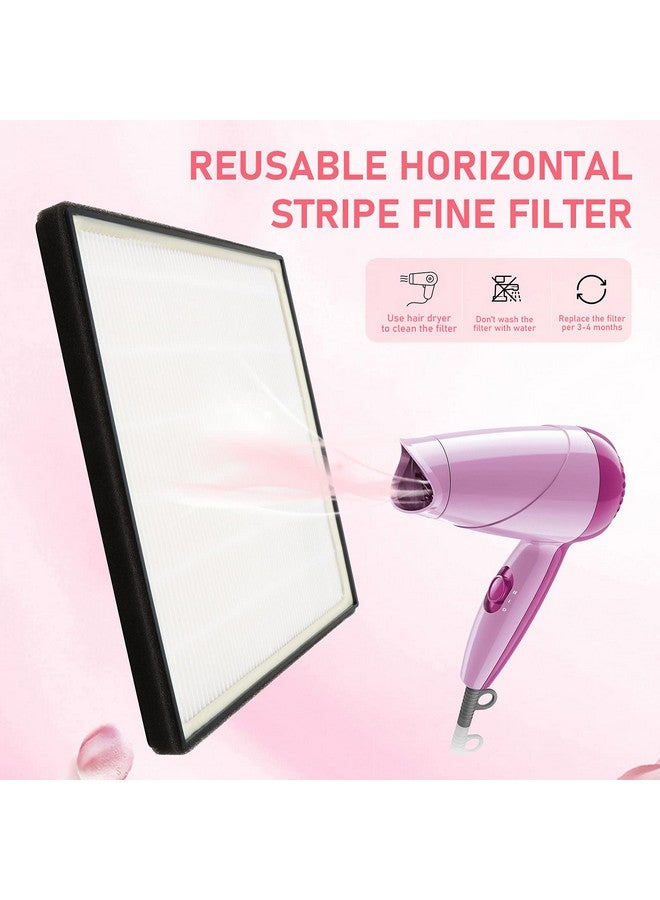 BRANTMAKER Nail Dust Collector With Brush And 2 Reusable Filters, 60W Vacuum Dust Fan For Acrylic Nails (Pink)  - Image 4