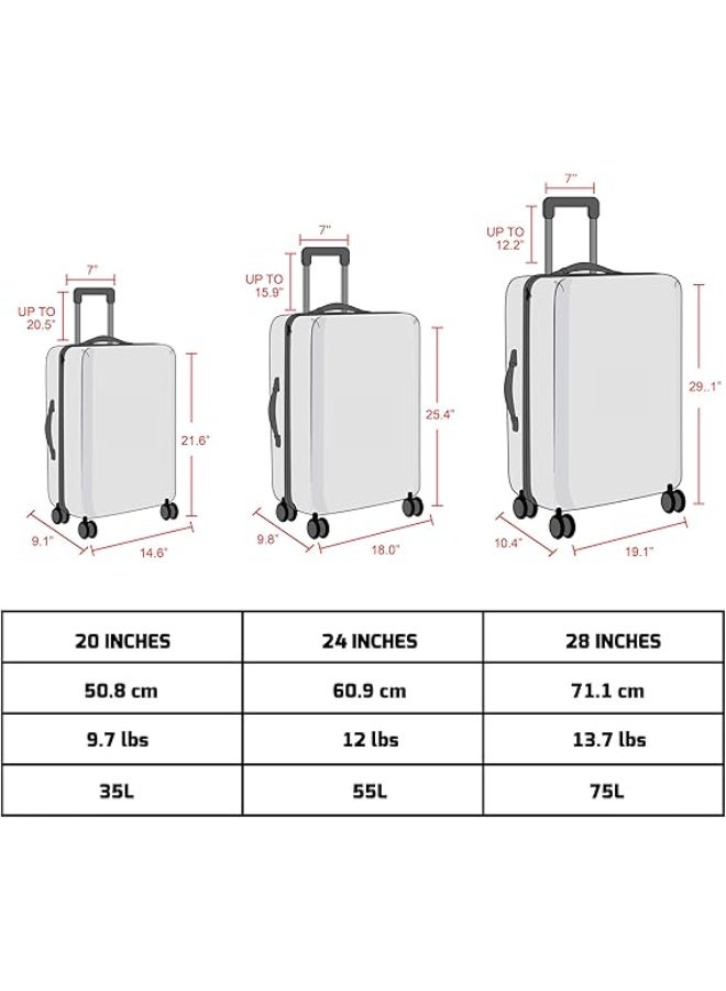 Scratch Resistant Polypropylene Travel Suitcase with 360° Silent Wheels, Lightweight Hard Shell Luggage for Easy and Smooth Travel - Image 3